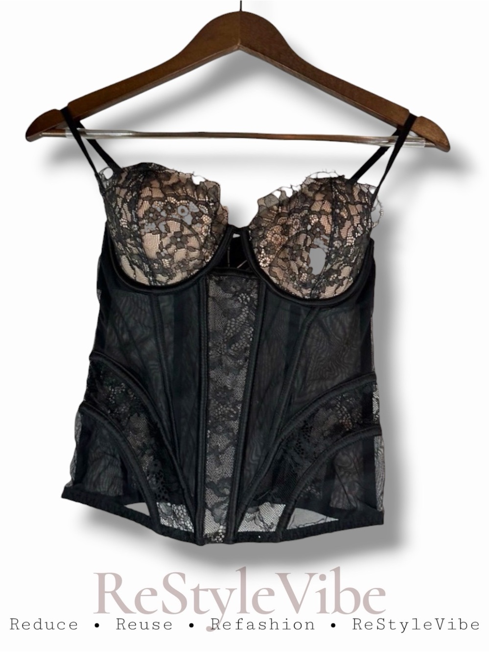 VICTORIA’S SECRET Size 34C Bra Longline Lace Underwire Sexy Lingerie Boning